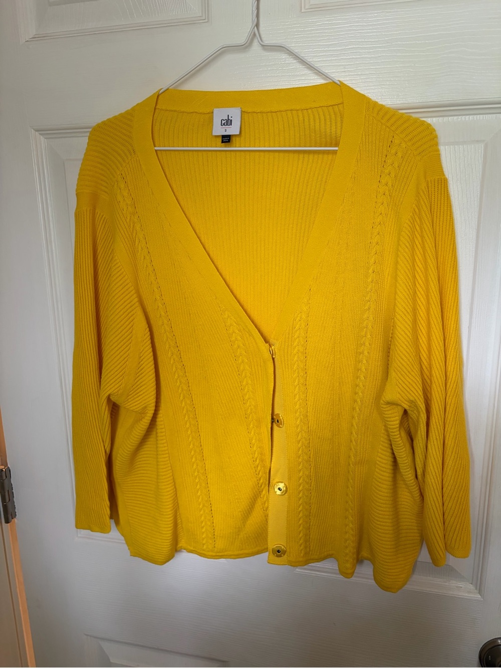 Cabi Yellow sunny sweater cardigan